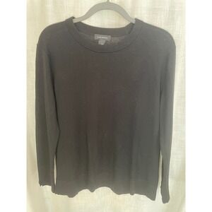 Club Monaco Black 100%‎ Wool Long Sleeve Crew Neck Sweater Large Women's EUC